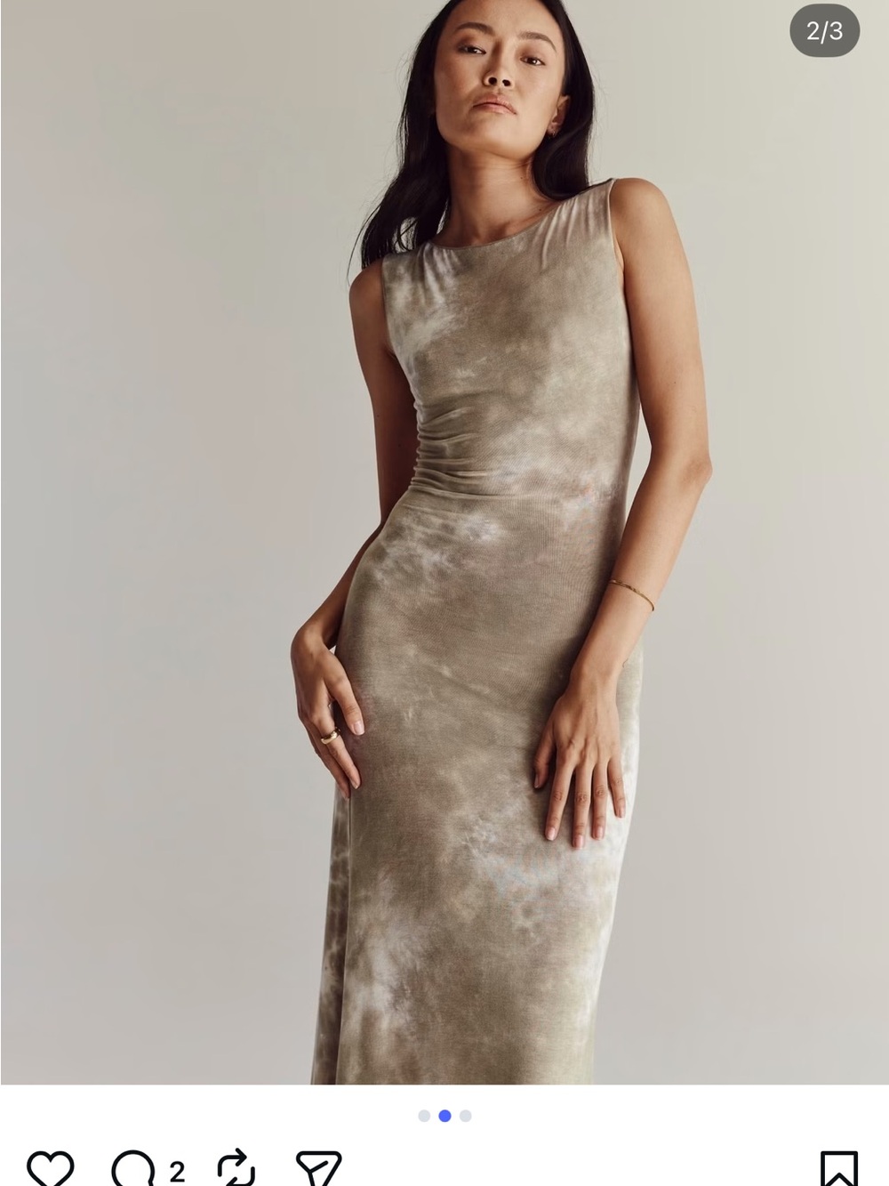DISSH Tie-Dye Midi Dress in Casper Moss